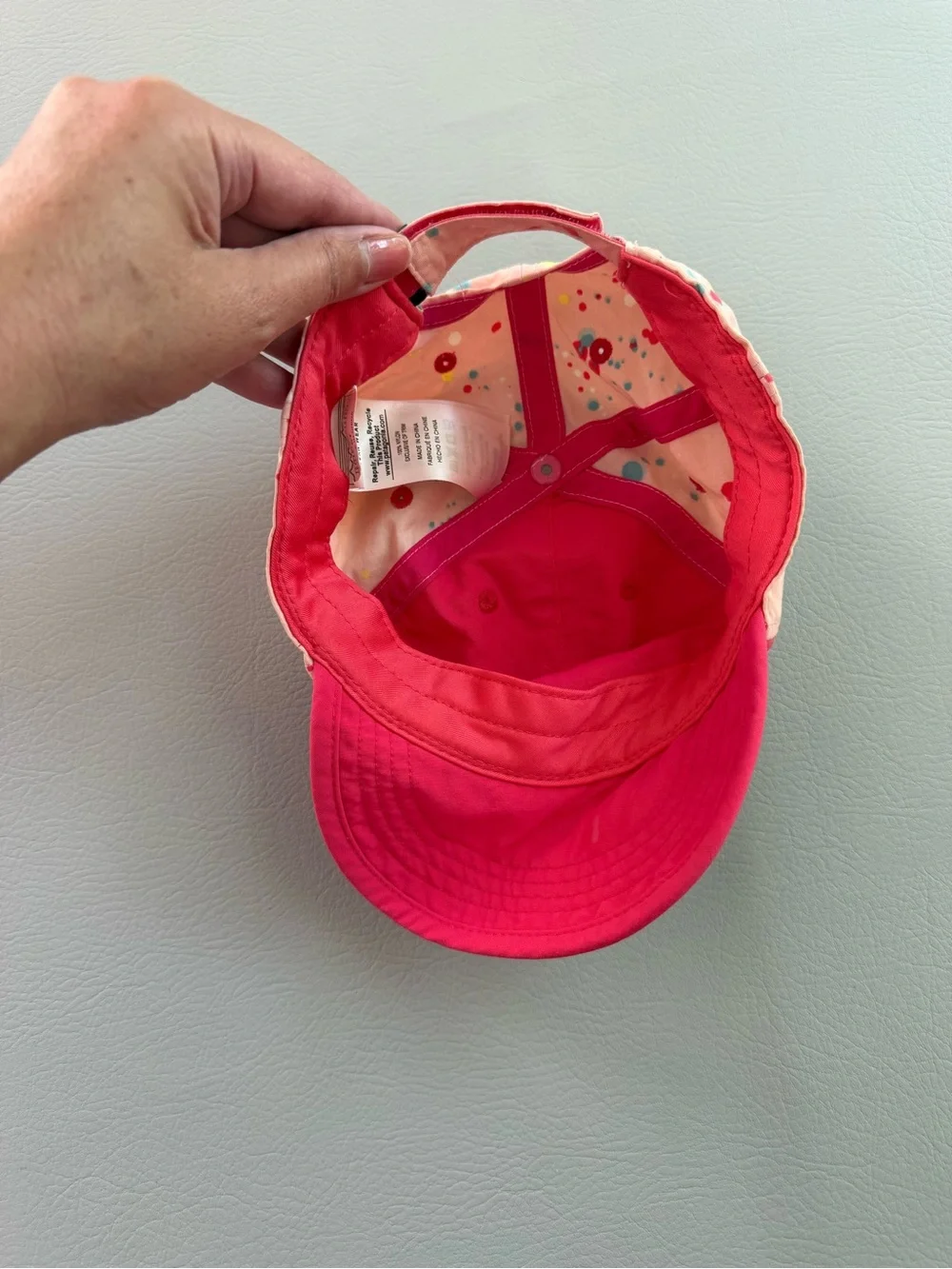Patagonia Girls Nylon Ball Cap Hat Pink Splatter 5T - Light weight quick dry
